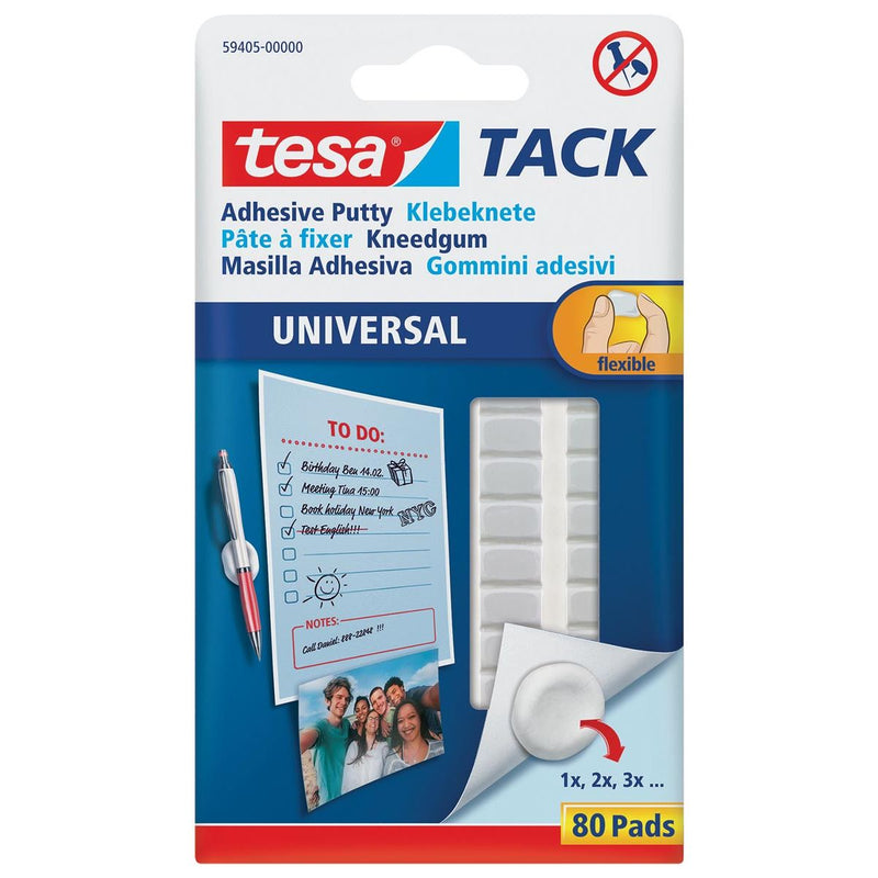 Tesa -  TACK Kneedgum, blister met 80 pads