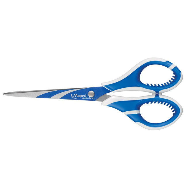 Maped Office -  schaar Zenoa fit, ft 17 cm, rechts, ronde punt, RVS, blauw, blister van 1 stuk