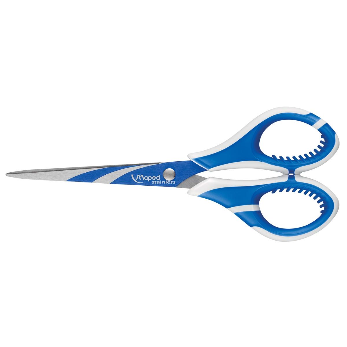 Maped Office -  schaar Zenoa fit, ft 17 cm, rechts, ronde punt, RVS, blauw, blister van 1 stuk