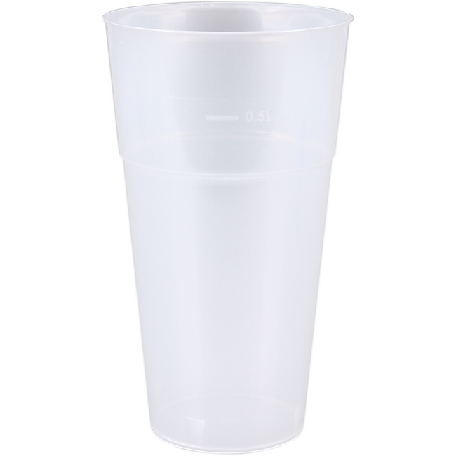 Klika - Verre | Verre de bière | Réutilisable | PP | 500 ml | 160 mm | Transparent Manche avec 20 pièces