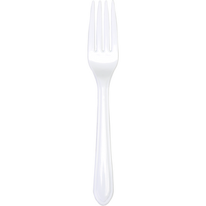 Depa - FORCHETTA in plastica riutilizzabile 18 cm BIANCA 50 pezzi