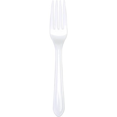 Depa - FORCHETTA in plastica riutilizzabile 18 cm BIANCA 50 pezzi