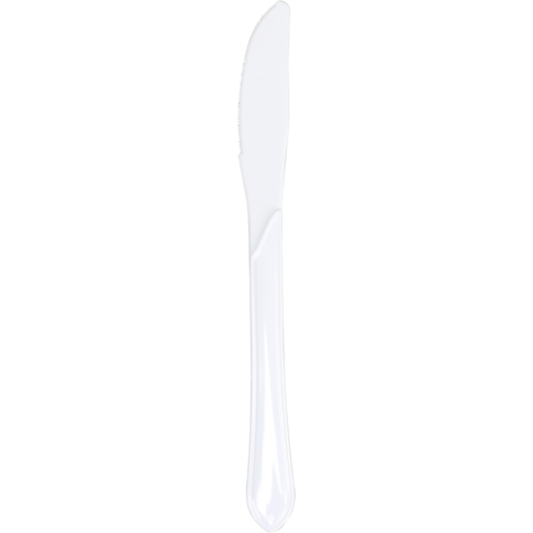 DEPA® - Couteau en plastique 18 cm blanc réutilisable 50 pièces