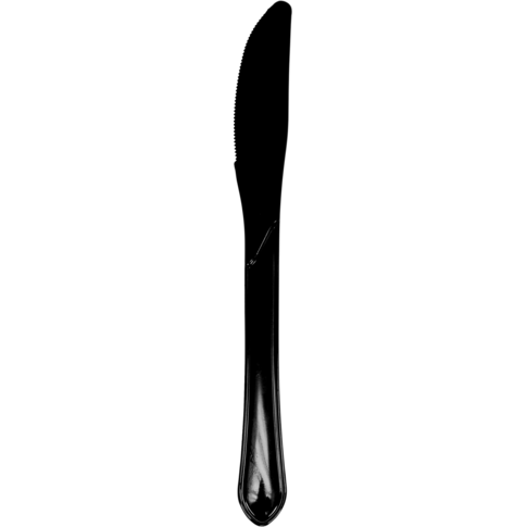 Couteau DEPA® | réutilisable | PS | 195mm | noir | 50 pièces