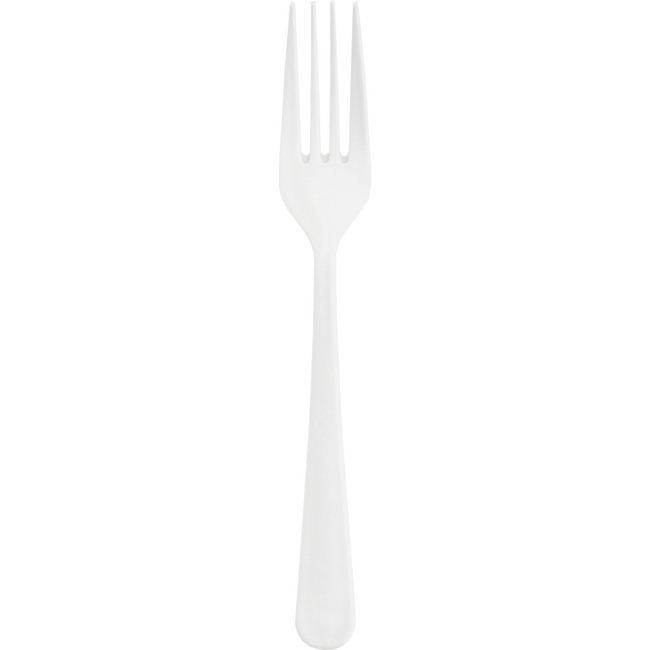 Circulware - Fork | Réutilisable | PP | 190 mm | Blanc | 100 pieces