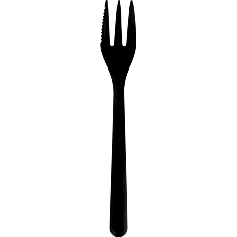 Circulware - Fork | Snackgabel | Wiederverwendbar | pp | 130 mm | Schwarz | Tasche mit 50 Teilen