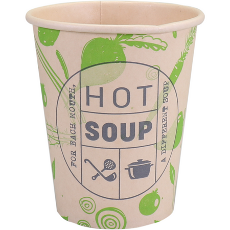 BAMBOO - Bicchiere zuppa in cartone 250 cc verde 50 pezzi
