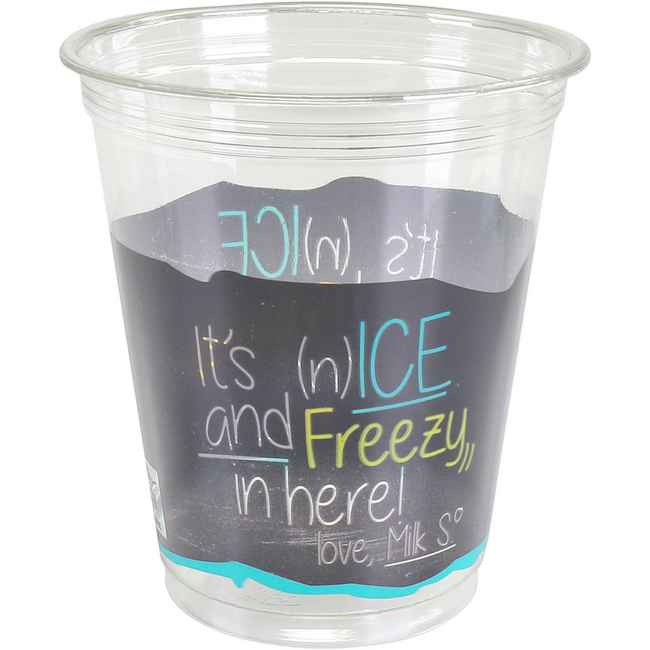 Depa - | Milkshakebeker | ICE is (N)ICE | Gerecycled PET | 300ml | 12oz | transparant/blauw | sleeve met 50 stuks