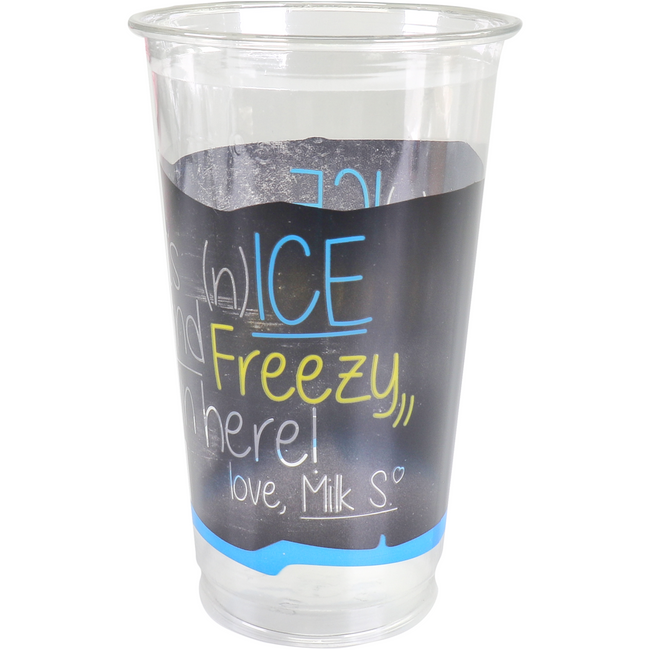 Depa - | Milkshakebeker | ICE is (N)ICE | Gerecycled PET | 500ml | 22oz | transparant/blauw | sleeve met 50 stuks