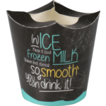 DEPA - | Tasse de crème glacée La glace est de la glace | Cardboard + PE | Edge droit | 250 ml | 10oz | noir / bleu clair 50 pièces