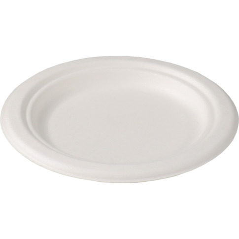 Depa - Bord | rond | 1-vaks | bagasse (suikerrietpulp) | Ø15cm | wit | 8 stuks