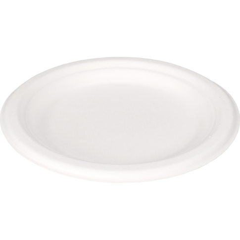 Depa - Bord | rond | 1-vaks | bagasse (suikerrietpulp) | Ø18cm | wit | 8 stuks