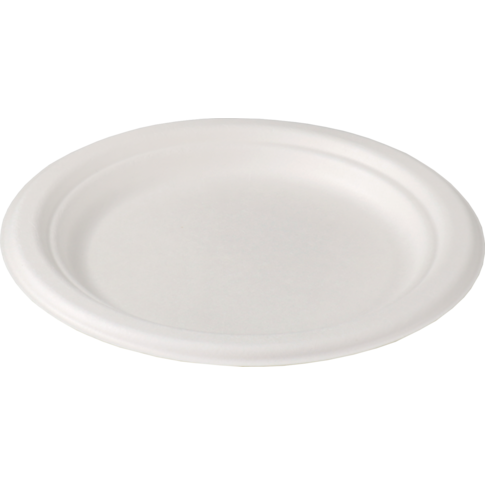 Depa - Bord | rond | 1-vaks | bagasse (suikerrietpulp) | Ø18cm | wit | 12 stuks