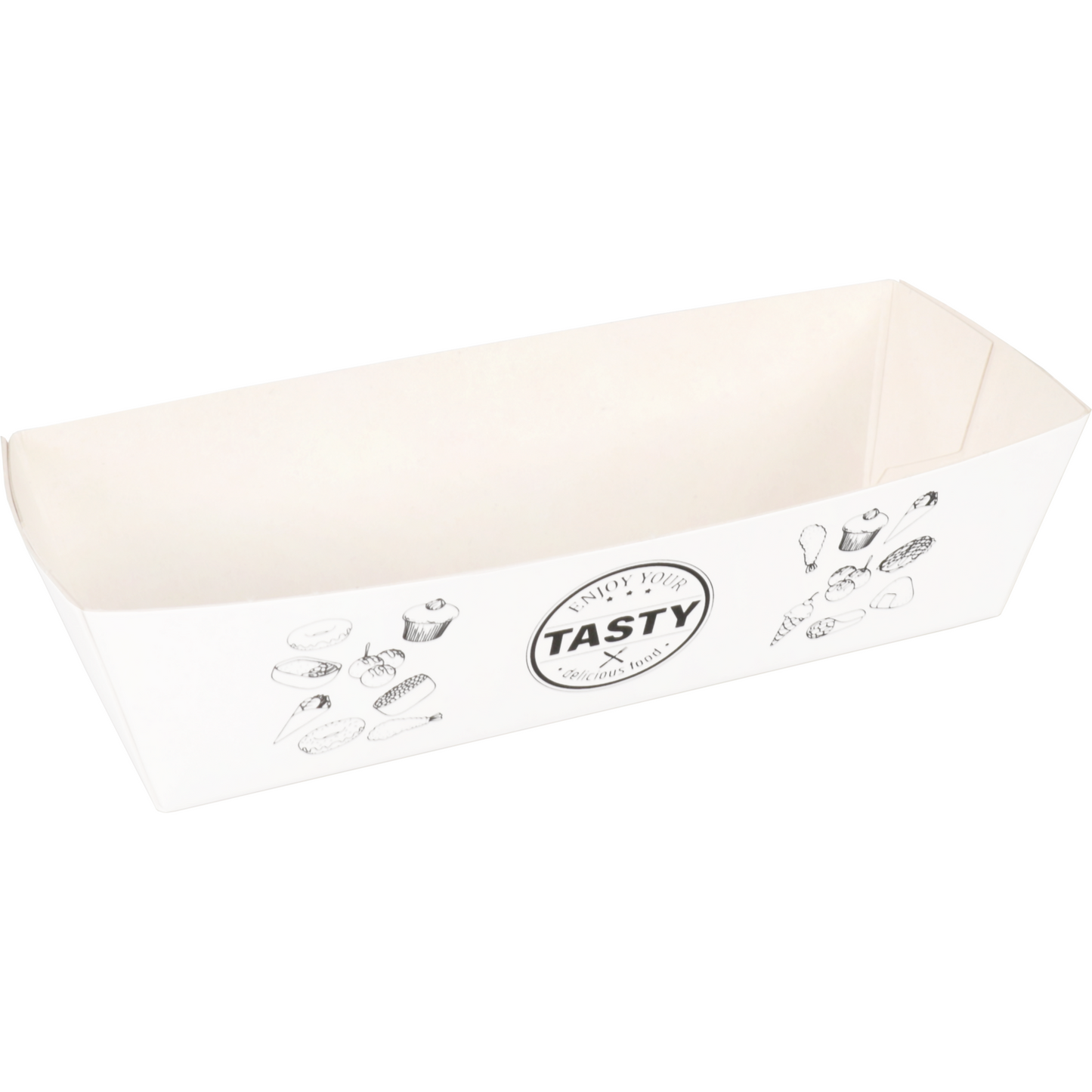 Klika -  Bak | Karton + kleicoating | A5 | TASTY | snackbak | 105x33x30mm | wit | 400 stuks