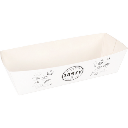 Klika -  Bak | Karton + kleicoating | A5 | TASTY | snackbak | 105x33x30mm | wit | 400 stuks