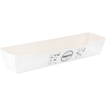 Klika -  Bak | Karton + kleicoating | A16n | TASTY | snackbak | 185x33x35mm | wit | 400 stuks