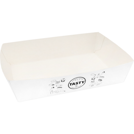 Klika -  Bak | Karton + kleicoating | A50 | TASTY | snackbak | 160x110x40mm | wit | 400 stuks