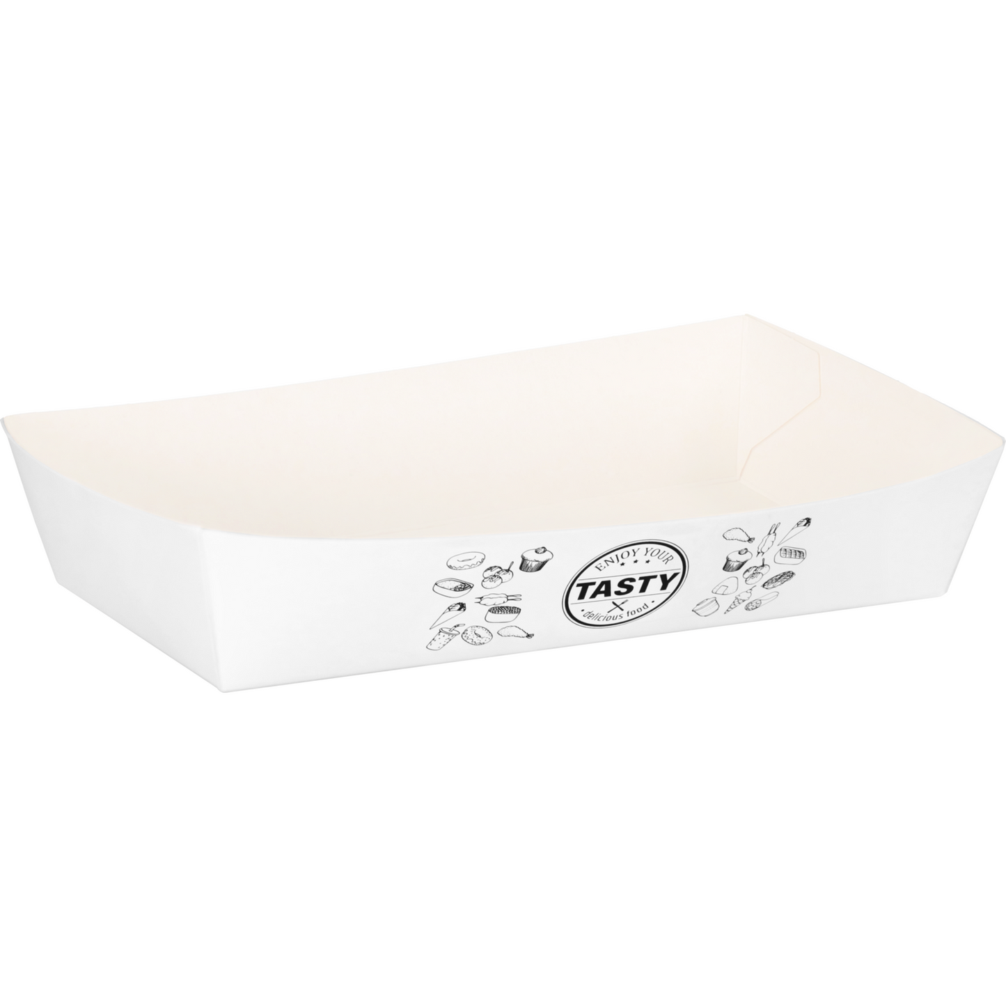Klika -  Bak | Karton + kleicoating | A14 | TASTY | snackbak | 157x88x35mm | wit | 300 stuks
