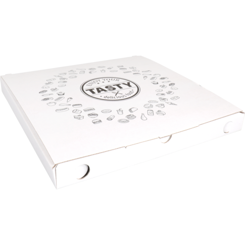 Klika - Pizzadoos | TASTY | golfkarton | 30x30x3cm | vegetale | wit | 200 stuks