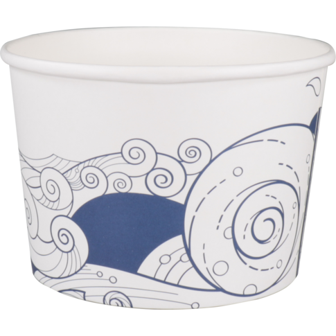 Depa - Bak | Karton + PE | 1890ml | 64oz | foodbucket | wit/blauw | 50 stuks