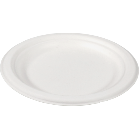 Depa - Bord | rond | 1-vaks | bagasse (suikerrietpulp) | Ø18cm | wit | 50 stuks