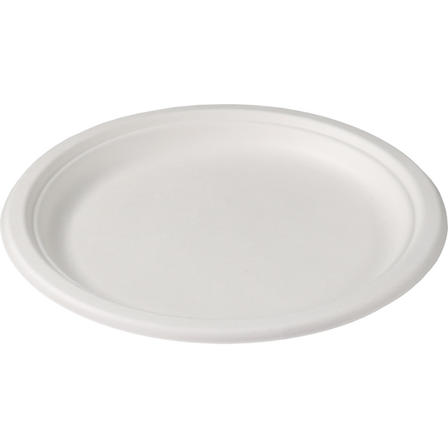 Depa - Bord | rond | 1-vaks | bagasse (suikerrietpulp) | Ø23cm | wit | 50 stuks