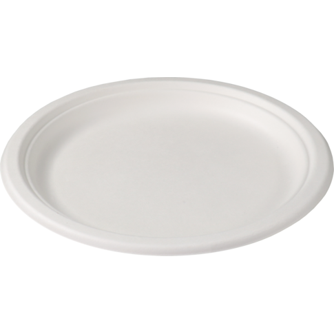 Depa - Bord | rond | 1-vaks | bagasse (suikerrietpulp) | Ø23cm | wit | 50 stuks