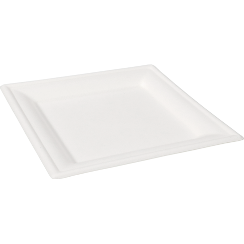 Depa - Bord | vierkant | 1-vaks | bagasse (suikerrietpulp) | 16x16cm | wit | 50 stuks