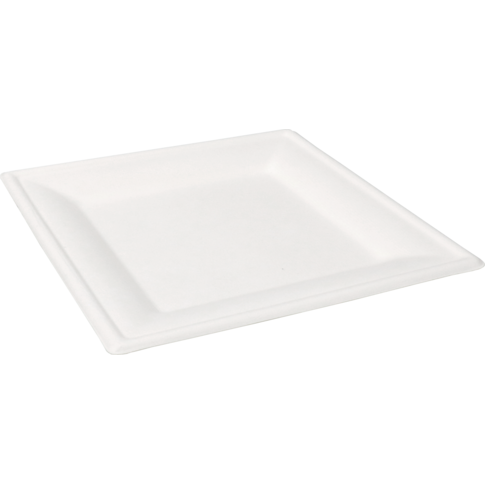 DEPA® - ® Board | Carré | 1 Profession Bagasse (pulpe de canne à sucre) 26x26cm | Blanc | 50 pièces