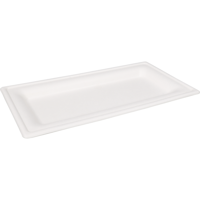 Depa - Board | rectangulaire 1 Profession Bagasse (pulpe de canne à sucre) 26x13cm | Blanc | 50 pièces