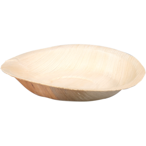 Depa - Bord | rond | 1-vaks | palmblad | Ø18cm | naturel | 25 stuks