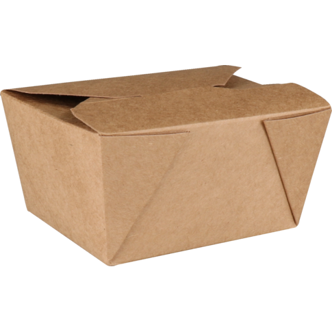 Depa® - ® bac Cardboard + PP | Boîte de repas | 130x105x65mm | Brun | 50 pièces