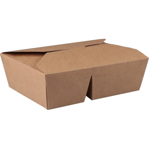 Depa® - ® bac Cardboard + PP | 2 box | Boîte de repas | 215x158x65mm | Brun | 50 pièces