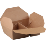 Depa® - ® bac Cardboard + PP | 2 box | Boîte de repas | 215x158x65mm | Brun | 50 pièces