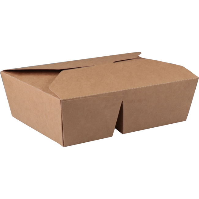 DEPA - BAK | Cardboard + PP | 2 box | Boîte de repas | 215x158x65mm | Brun | 50 pièces