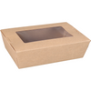 Depa -  Bak | Karton + PE + PET-coating | met venster | maaltijdbox | 150x100x45mm | bruin | 200 stuks