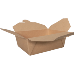 Depa® - ® bac Cardboard + PP | Boîte de repas | 171x140x65mm | Brun | 50 pièces