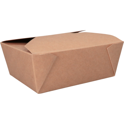 Depa® - ® bac Cardboard + PP | Boîte de repas | 171x140x65mm | Brun | 50 pièces