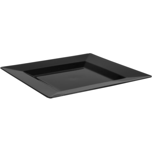 Depa® - Plastic Bord, herbruikbaar 16.5x16.5cm zwart 20 stuks