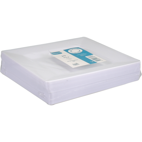 DEPA® - planche en plastique, réutilisable 16,5x16,5 cm blanc 20 pièces