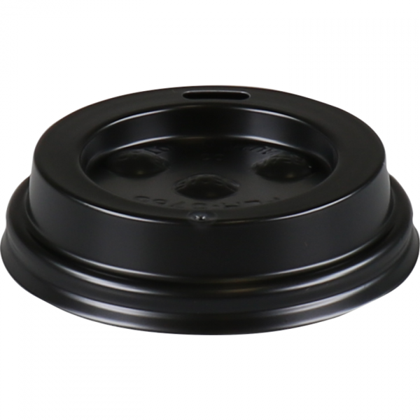 Bekerdeksel 70mm plastic zwart 50 stuks