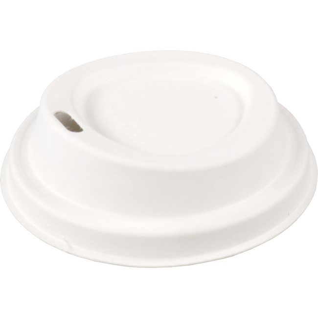 DEPA - LID | Bagasse (pulpe de canne à sucre) Ø80 mm | Blanc | 50 pièces