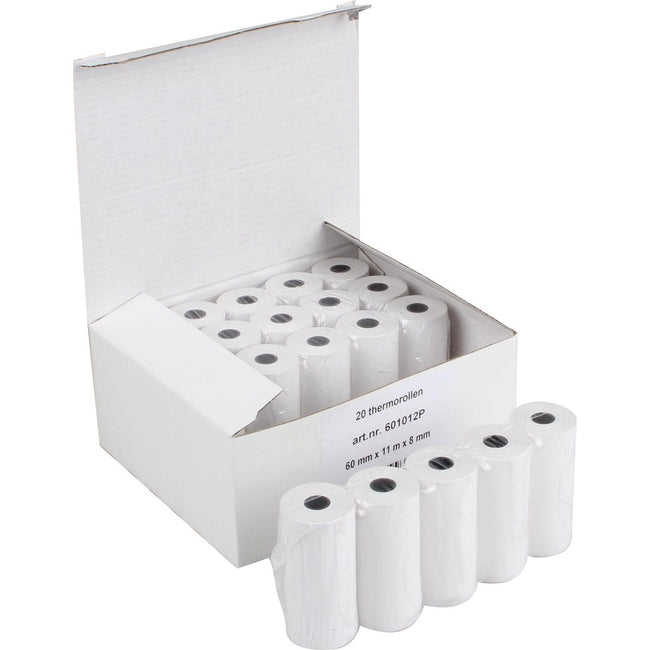 Klika - Thermal calculation roll ft 60 mm, bore 8 mm, length 11 meters, pack of 20 rolls