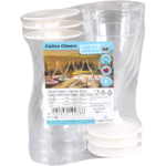 Goldplast - Glas | wijnglas | onbreekbaar | met losse voet | reusable | pS | 200ml | transparant/wit | 6 stuks