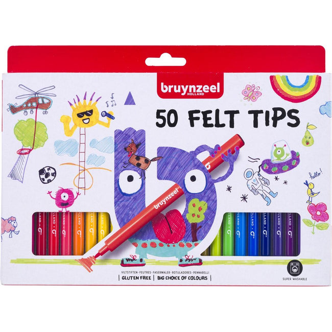 Bruynzeel - Pennarello per bambini Set da 50 colori