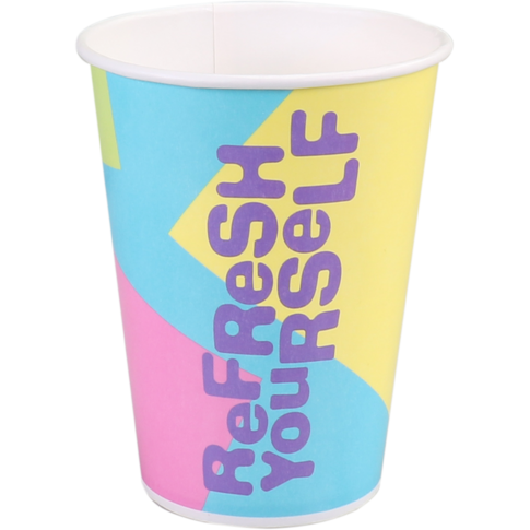 DEPA® - ® | Cup milkshake | Actualiser | Cardboard + PE | 300 ml | 12oz | 96 mm | Manche avec 50 pièces