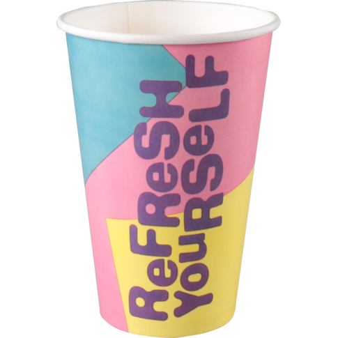 DEPA® - ® | Cup milkshake | Actualiser | Cardboard + PE | 400 ml | 16oz | 128 mm | Manche avec 50 pièces