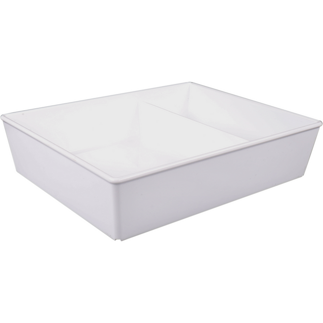 Ornamin - échelle Réutilisable | Incassable | 2 box | San | rectangulaire 1250 ml | 220x180x50mm | Blanc | 10 morceaux