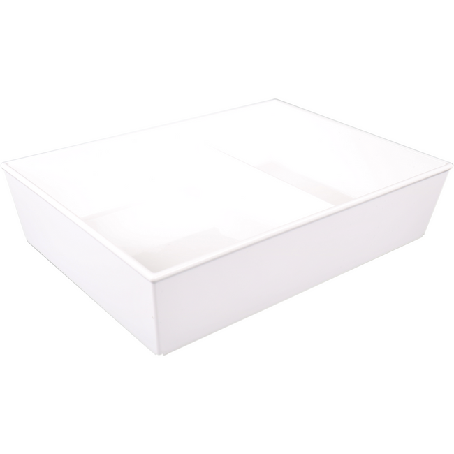 Ornamin - Scale | reusable | unbreakable | 2 compartments | sAN | rectangular | 1900ml | 260x190x60mm | white | 10 pieces