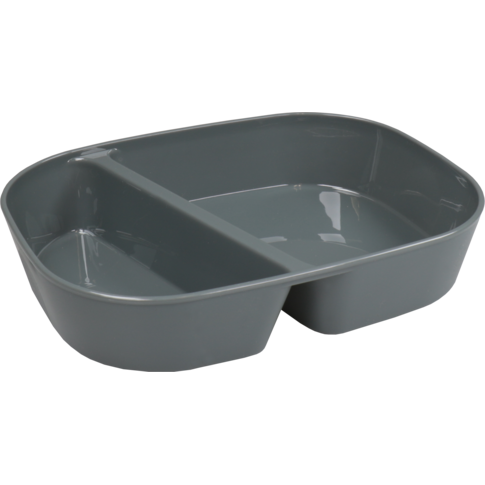 Circ - Schaal | menuschaal | reusable | 2-vaks | pP | rechthoekig | 990ml | 236x181x47mm | grijs | 48 stuks